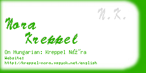 nora kreppel business card